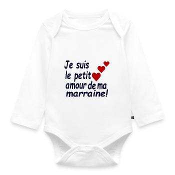 Je suis le petit amour de ma marraine! - Body Bébé bio manches longues - blanc - Devant
