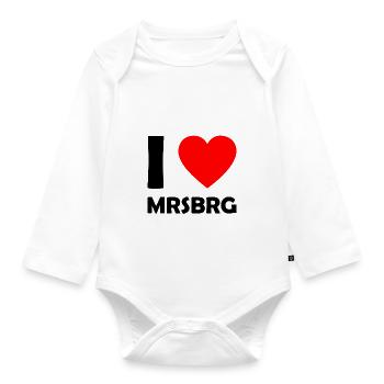 I love Meersburg - Bodensee - MRSBRG - Baby Bio-Langarm-Body - Weiß - Vorne