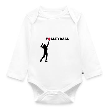Volley-ball - Body Bébé bio manches longues - blanc - Devant