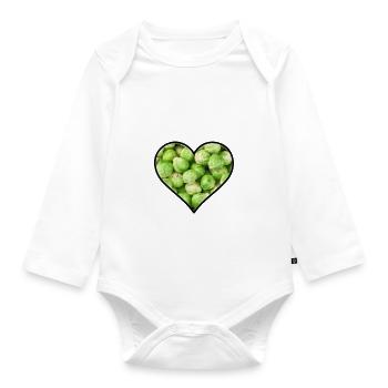 Brussel love - Organic Longsleeve Baby Bodysuit - white - Front