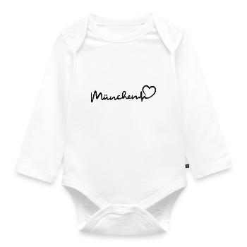 München Herzschlag - Baby Bio-Langarm-Body - Weiß - Vorne