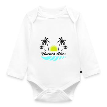 Buenos Aires - Organic Longsleeve Baby Bodysuit - white - Front