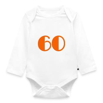 60. 60 YEARS. 60TH ANNIVERSARY. ANNIVERSARY 60 YEARS - Organic Longsleeve Baby Bodysuit - white - Front