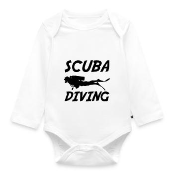 Scuba Diving - Organic Longsleeve Baby Bodysuit - white - Front
