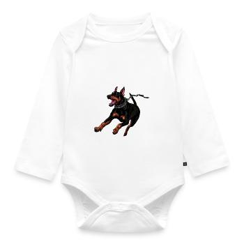DOBERMAN TSHIRT - Organic Longsleeve Baby Bodysuit - white - Front