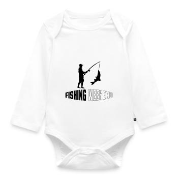 Fishing Weekend - Organic Longsleeve Baby Bodysuit - white - Front