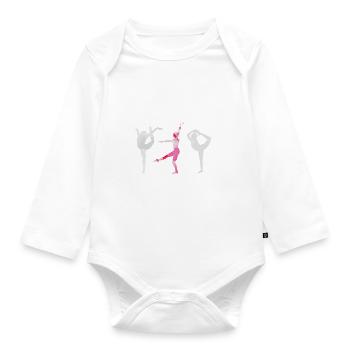 Gymnast, Yoga,Sports,Exercises,Dancing,Gymnastics - Organic Longsleeve Baby Bodysuit - white - Front