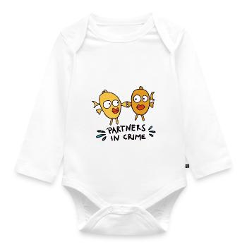 Partners in Crime - Organic Longsleeve Baby Bodysuit - white - Front