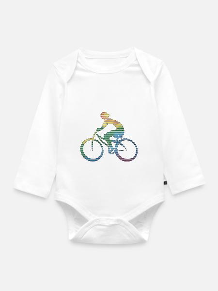 Radfahrer - Baby Bio-Langarm-Body - Weiß
