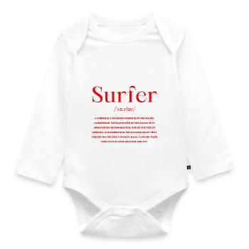 Surfer Definition - Organic Longsleeve Baby Bodysuit - white - Front