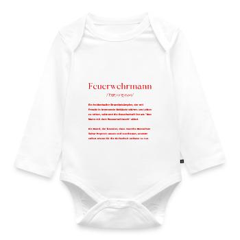 Feuerwehrmann Definition - Baby Bio-Langarm-Body - Weiß - Vorne
