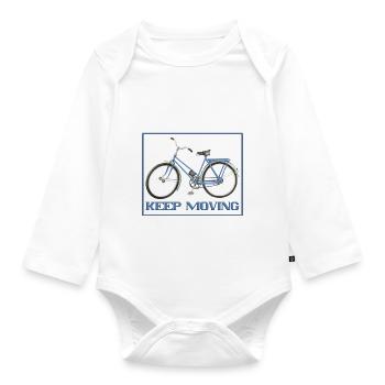 keep moving - Organic Longsleeve Baby Bodysuit - white - Front