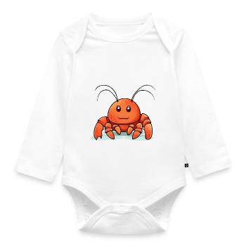 Lak the crayfish - Organic Longsleeve Baby Bodysuit - white - Front