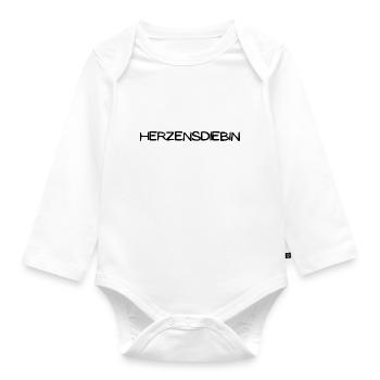 Herzensdiebin - Baby Bio-Langarm-Body - Weiß - Vorne
