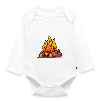 Campfire - Organic Longsleeve Baby Bodysuit - white - Front