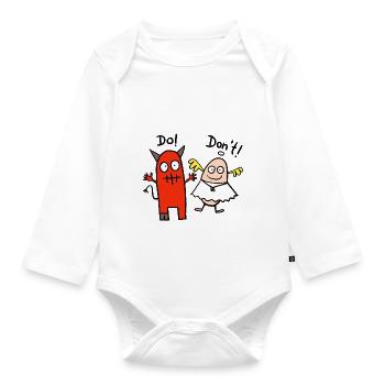 Engelchen und Teufelchen - Baby Bio-Langarm-Body - Weiß - Vorne