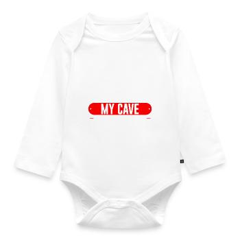 I Left My Cave To Be Here 2 - Baby Bio-Langarm-Body - Weiß - Vorne