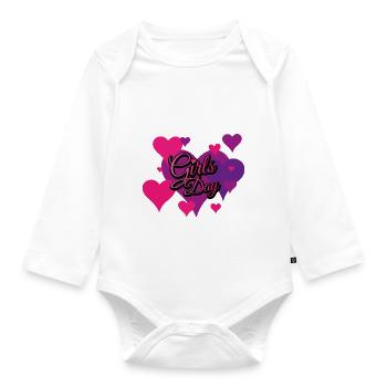 Girls Day Pinkverlauf - Baby Bio-Langarm-Body - Weiß - Vorne
