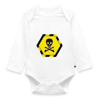 Totenkopf - Baby Bio-Langarm-Body - Weiß - Vorne