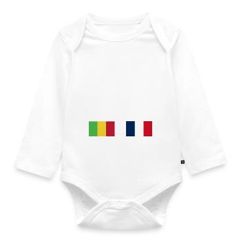 Moitié Français Moitié Mali - Body Bébé bio manches longues - blanc - Devant