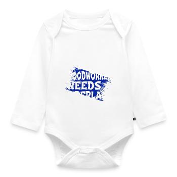 Jokes Carpenter Work Tshirts Funny Happy Hobbyists - Organic Longsleeve Baby Bodysuit - white - Front