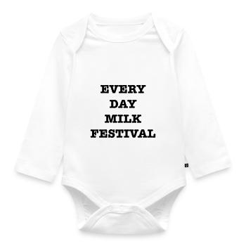 Every Day MILK Festival - Organic Longsleeve Baby Bodysuit - white - Front
