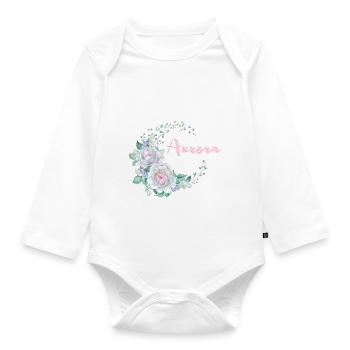Für Aurora - Baby Bio-Langarm-Body - Weiß - Vorne