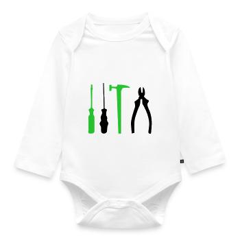 tool - Organic Longsleeve Baby Bodysuit - white - Front