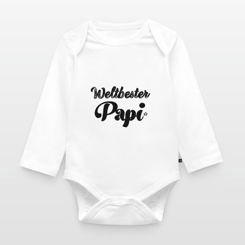 Weltbester Papi Papa Saurus Papi Schweiz Baby Bio-Langarm-Body