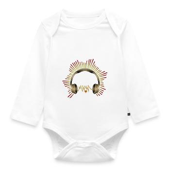 Earphone - Organic Longsleeve Baby Bodysuit - white - Front