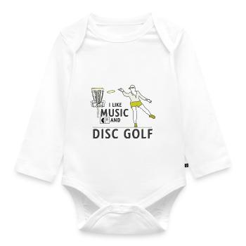 Sound und Discgolf - Baby Bio-Langarm-Body - Weiß - Vorne