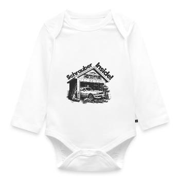 Mechanic, Car Workshop, Garage, Hobbyist, Auto Car - Organic Longsleeve Baby Bodysuit - white - Front