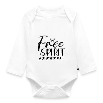 Free Spirit - Baby Bio-Langarm-Body - Weiß - Vorne