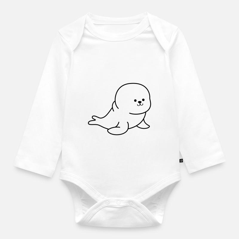robbe - Baby Bio-Langarm-Body - Weiß