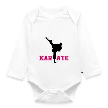 karate - Baby Bio-Langarm-Body - Weiß - Vorne