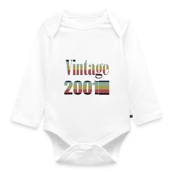 2001 Birthday 2001 Born in 2001 Birthday - Organic Longsleeve Baby Bodysuit - white - Front