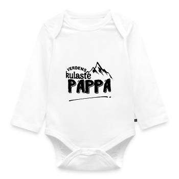 the coolest dad in the world - Organic Longsleeve Baby Bodysuit - white - Front