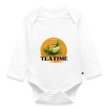 Tea Time ! - Body Bébé bio manches longues - blanc - Devant