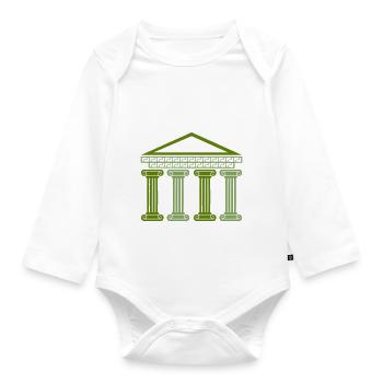 griechisches antikes gebäude - Baby Bio-Langarm-Body - Weiß - Vorne