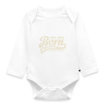 Born in August 1994 - Geburtstag - Geschenk - Baby Bio-Langarm-Body - Weiß - Vorne