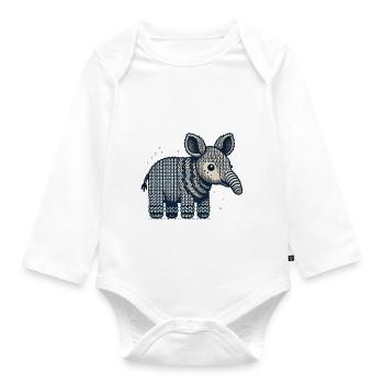 Tricot Okapi - Body Bébé bio manches longues - blanc - Devant
