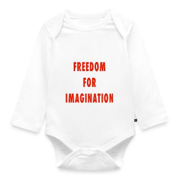 Freedom for imagination - Organic Longsleeve Baby Bodysuit - white - Front