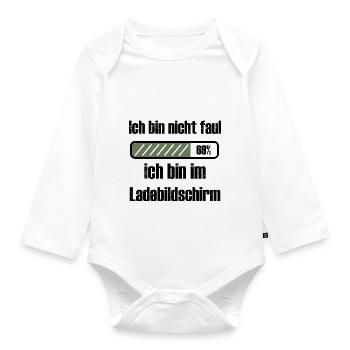 Gamer Sind nicht Faul! - Baby Bio-Langarm-Body - Weiß - Vorne