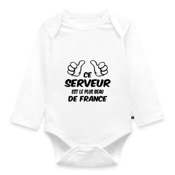 BEST SERVER - Organic Longsleeve Baby Bodysuit - white - Front