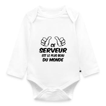 BEST SERVER - Organic Longsleeve Baby Bodysuit - white - Front