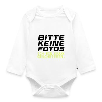 bitte keine fotos - Baby Bio-Langarm-Body - Weiß - Vorne