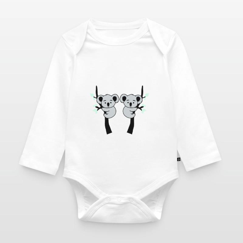 Koala Bear Comic Tree 2 Organic Longsleeve Baby Bodysuit