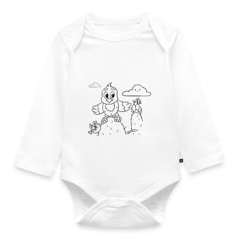 Design pour les créatifs : Coloriage Vulture - Body Bébé bio manches longues - blanc - Devant