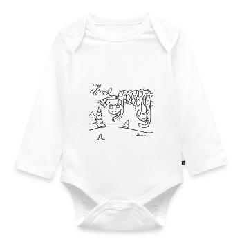 Coloring Page Friendly Snake for Shirts & More - Organic Longsleeve Baby Bodysuit - white - Front