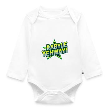 Kabyle Yehwayi (Kabyle Bien Fait, Je Le Veux) - Body Bébé bio manches longues - blanc - Devant